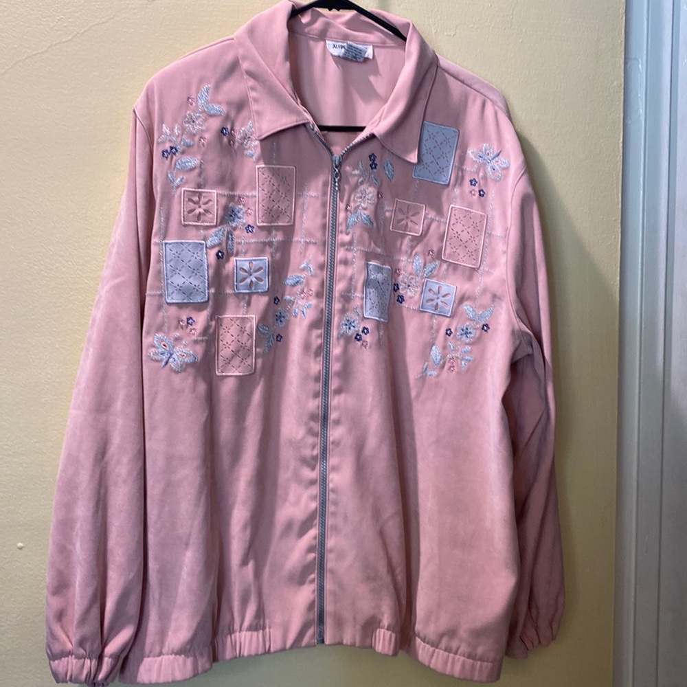 Alfred Dunner Embroidered Zip Up Jacket size 16